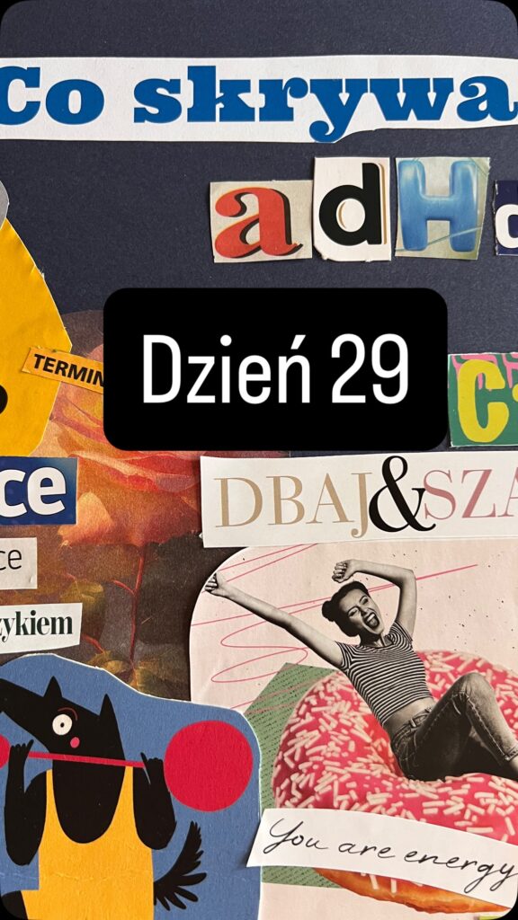 Kolaż o ADHD, rolka „Co skrywa ADHD”